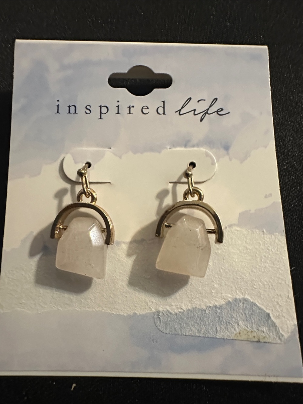 Inspire Rose Quartz Gold-Tone Drop Earrings
#120